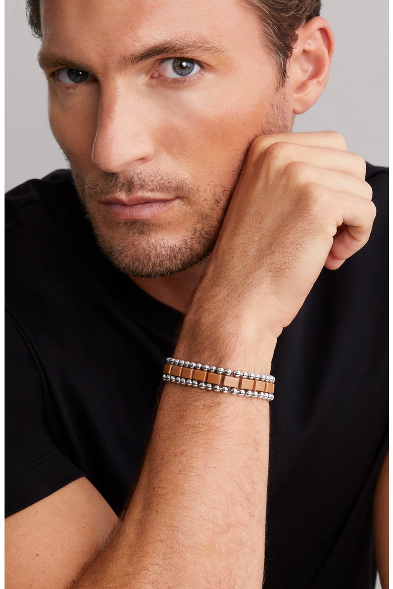Men's Anthem Ceramic Link Bracelet, Alternate, color, TAN