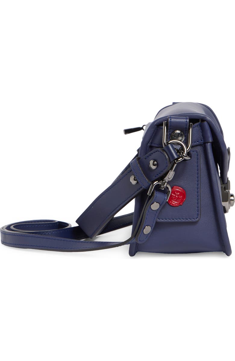 Longchamp Mademoiselle Small Perforated Shoulder Bag, Alternate, color, Navy