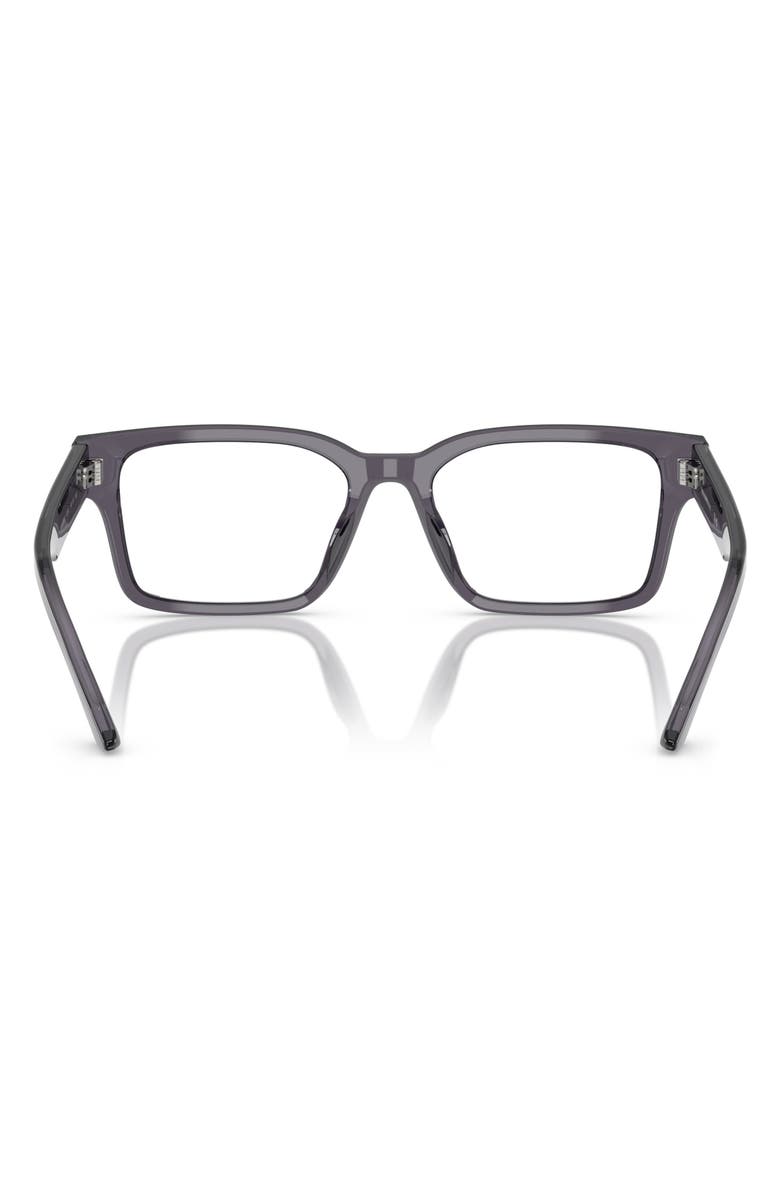 Emporio Armani 54mm Rectangle Optical Glasses, Alternate, color, Transparent Grey / Demo Lens