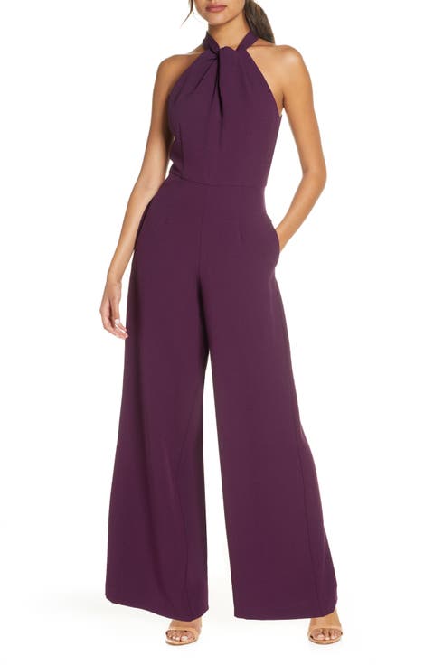 Halter Neck Wide Leg Jumpsuit