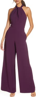 Julia Jordan Halter Neck Wide Leg Jumpsuit