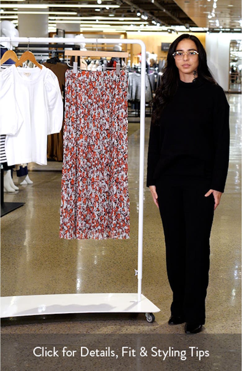 Floral Pleated Mesh Maxi Skirt, sales video thumbnail