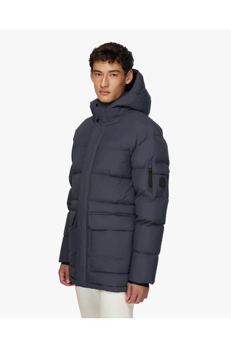 ALEXANDER | Hooded Recycled Down Winter Jacket, Alternate, color, True Navy