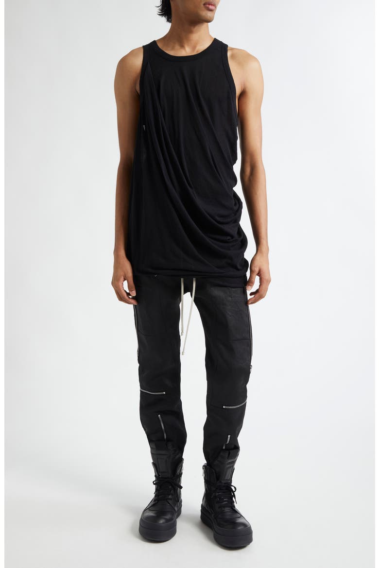 Anthem Draped Tank, Alternate, color, BLACK
