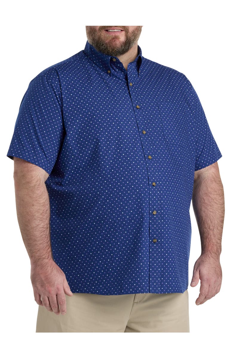 Harbor Bay by DXL Big & Tall Easy-Care Geometric Print Sport Shirt, Main, color, 