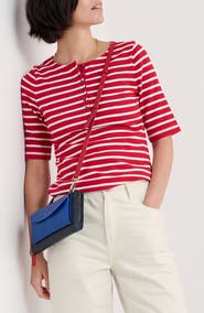 Seasalt Cornwall Early Orchid Stripe Cotton Rib Henley