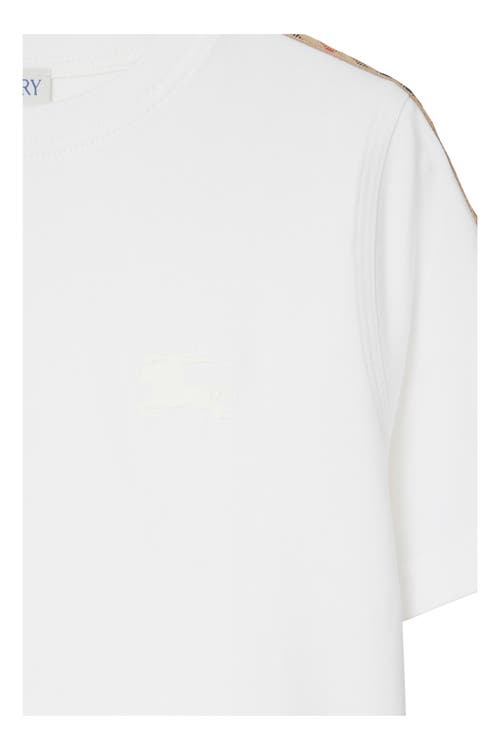 Burberry Childrens Check Trim Cotton T-shirt