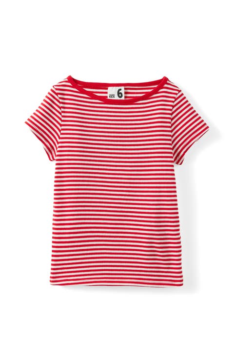 Kid's Fitted Short Sleeve Essential Boat Neck Tee