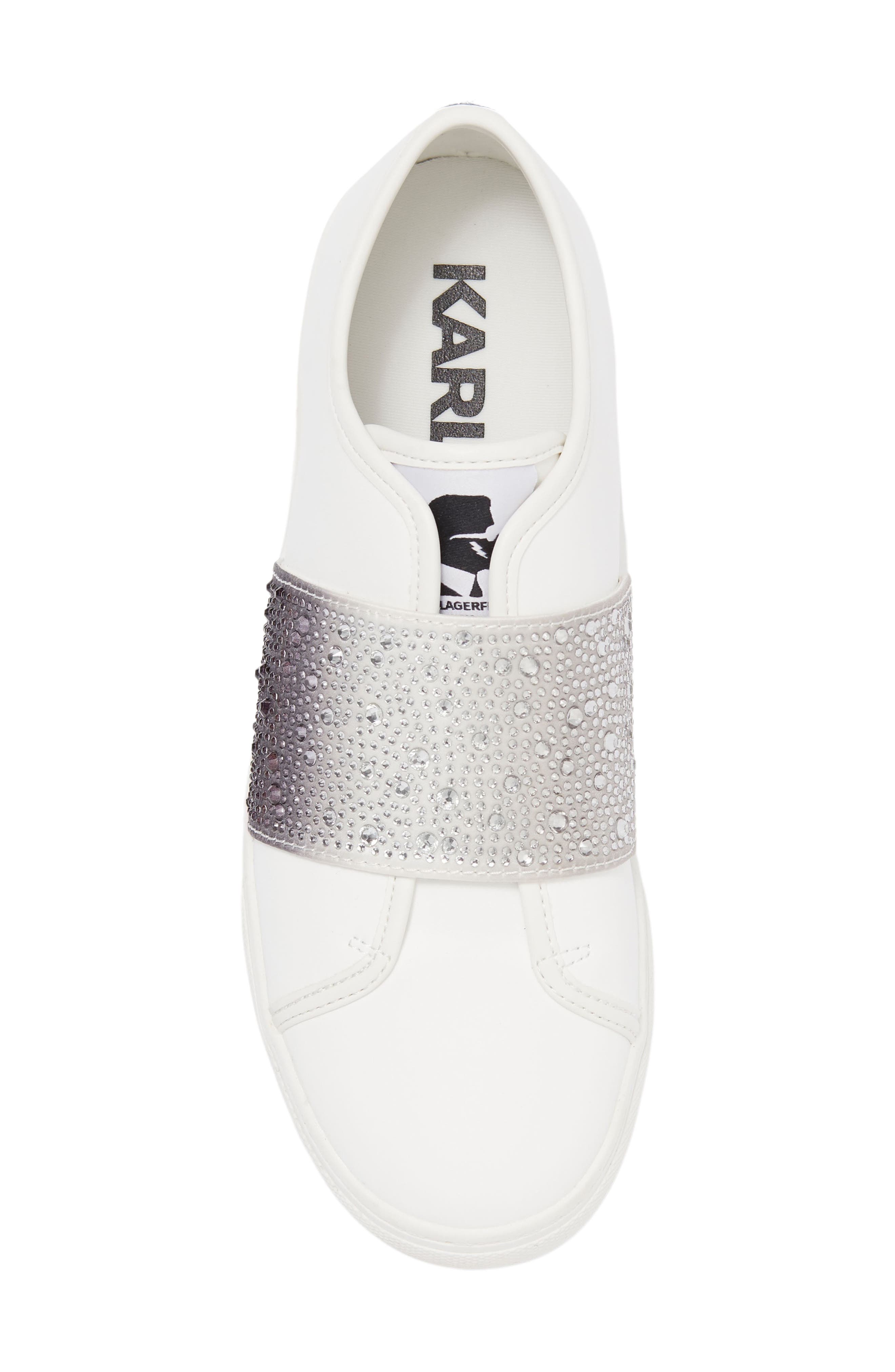 KARL LAGERFELD PARIS Remmy Rhinestone Slip-On Sneaker, Alternate, color, 
