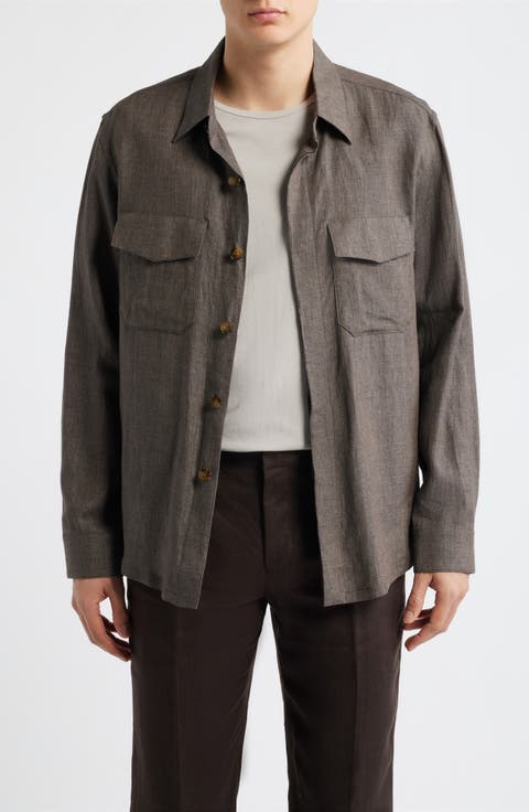 Relaxed Fit Linen Overshirt