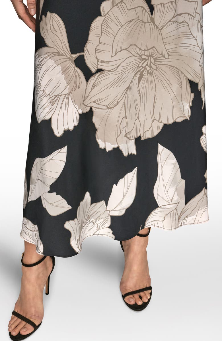 Donna Karan New York Floral Print Halter Dress, Alternate, color, Fawn Multi