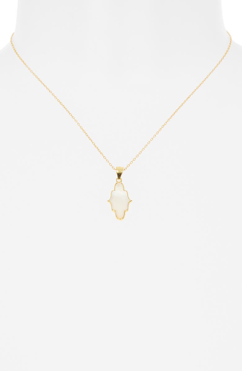 Argento Vivo Sterling Silver Mother-of-Pearl Pendant Necklace, Alternate, color, Gold