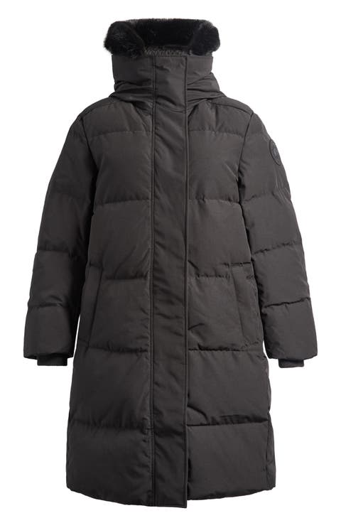 Louise Down Parka with Genuine Shearling Hood Trim