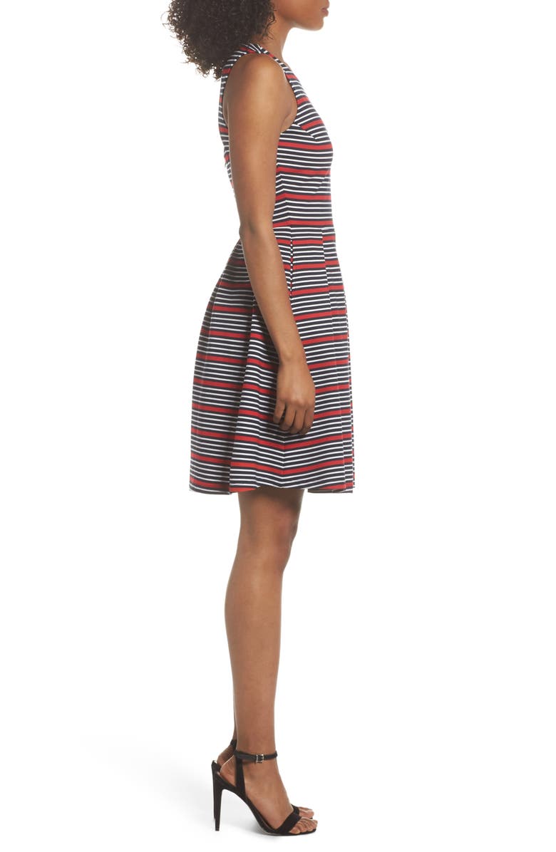 Felicity & Coco Scarlette Stripe Fit & Flare Dress, Alternate, color, 