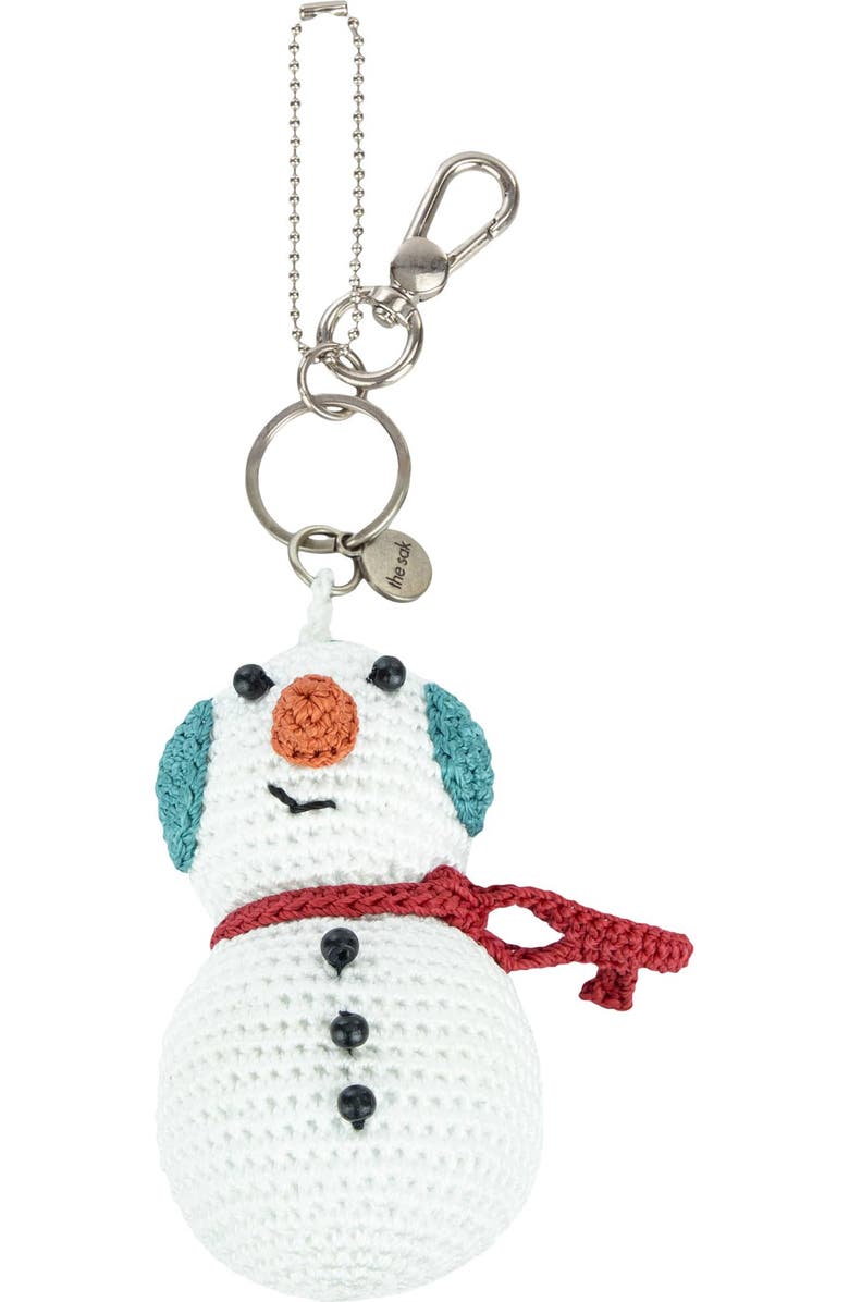 The Sak Yarnicharmz Hand Crochet Dangle - Snowman, Main, color,