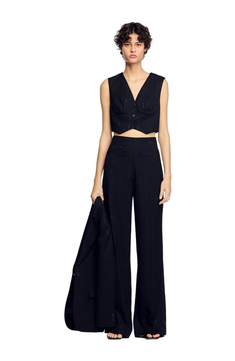 SANDRO Sequin cropped jacket, Alternate, color, 