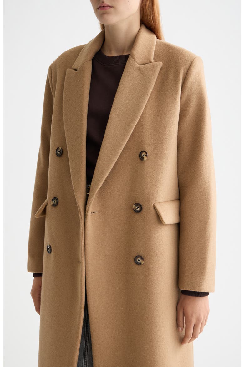Double Breasted Coat, Alternate, color, TANNIN