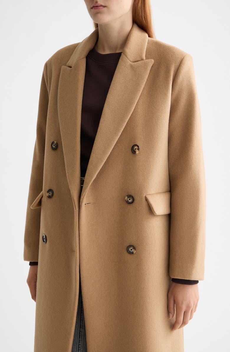 Scotch & Soda Double Breasted Coat, Alternate, color, Tannin