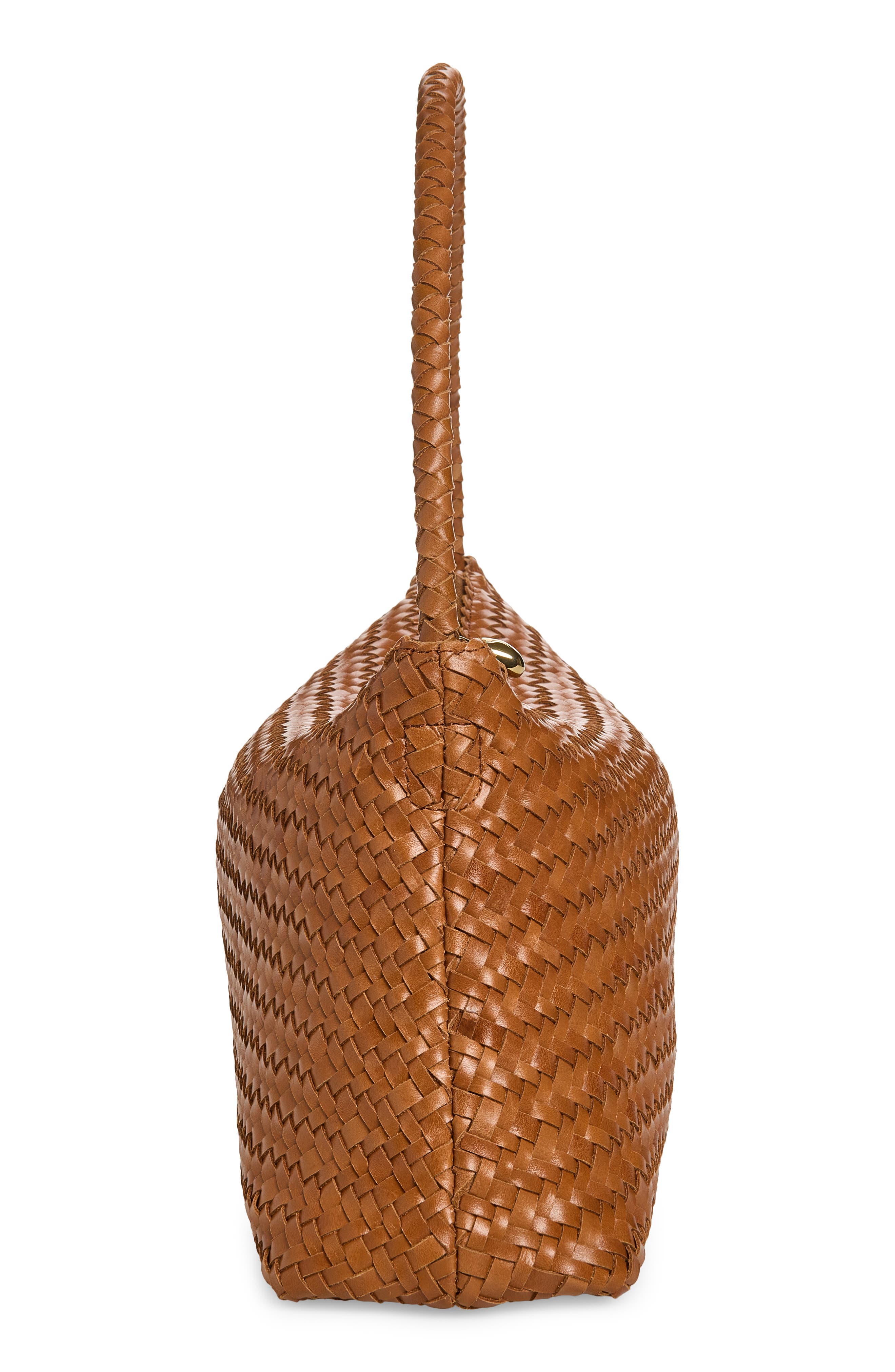 Madewell The Signature Woven Collection Leather Shoulder Bag, Alternate, color, Burnt Sienna