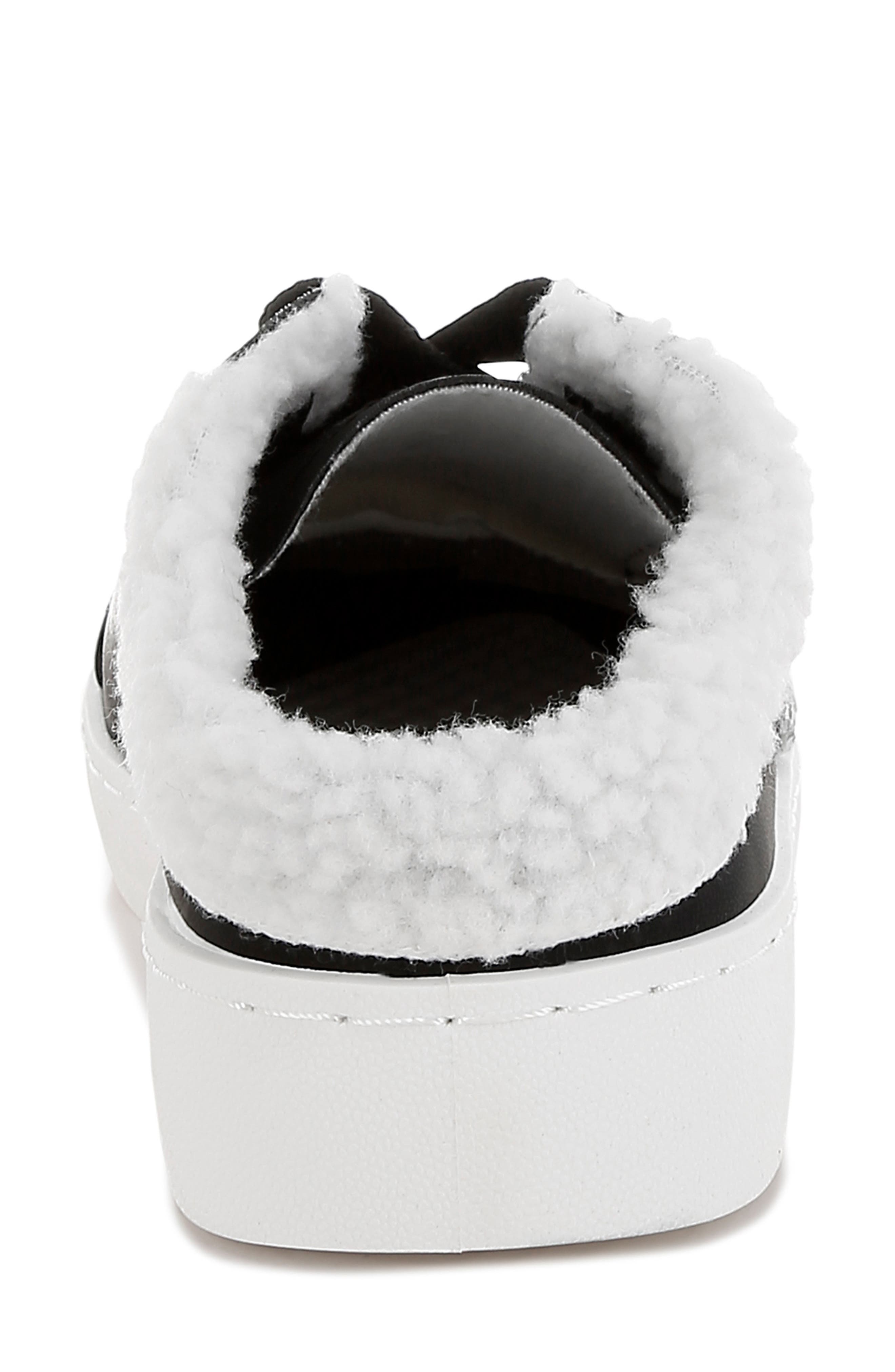 LONDON RAG Moxie Faux Shearling Trim Sneaker, Alternate, color, Black