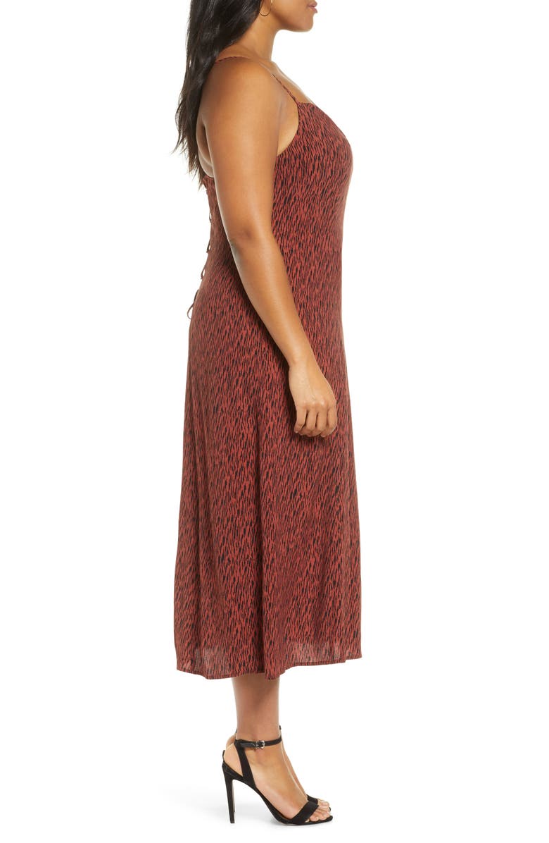 Leith High Slit Sleeveless Midi Dress, Alternate, color, 