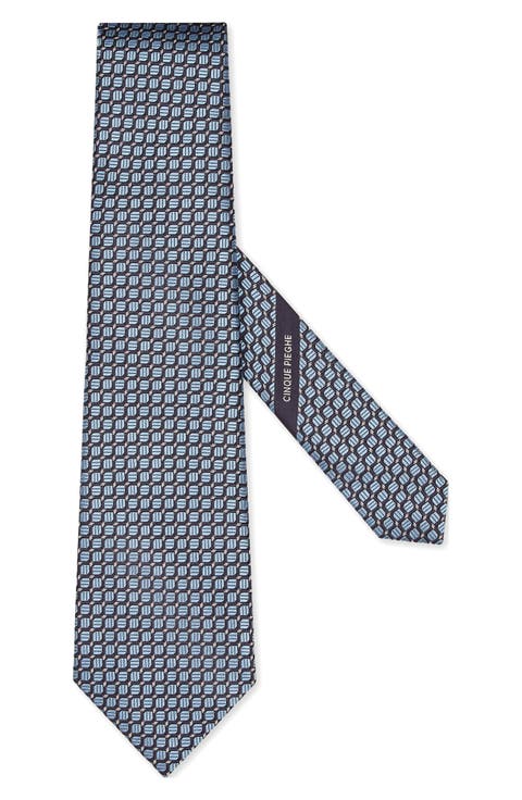 Micro Geo Mulberry Silk Tie