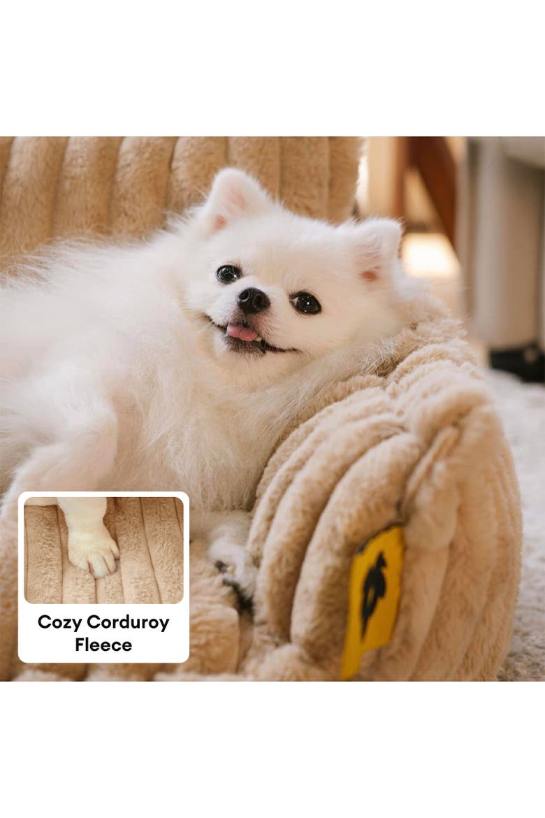 Washable Fluffy Dog Sofa Bed, Alternate, color, Camel