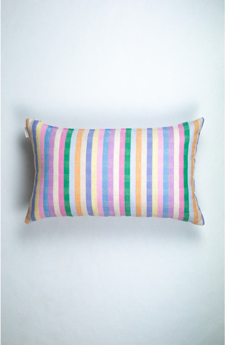 Archive New York Handwoven Classic Striped Rectangle Cotton Throw Pillow, Main, color, Multi