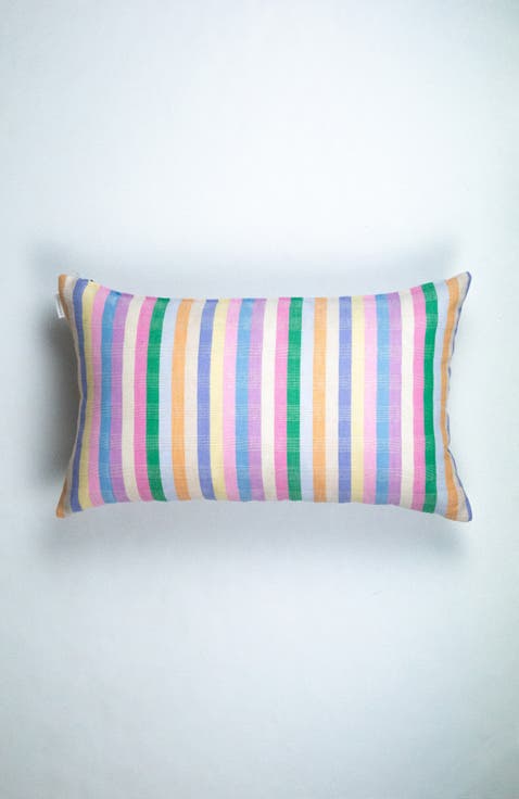 Handwoven Classic Striped Rectangle Cotton Throw Pillow