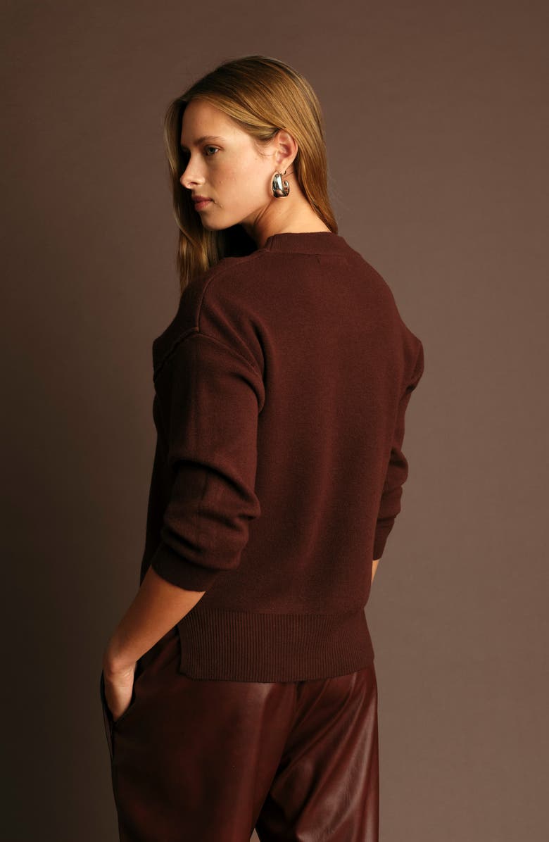 DELUC Dan Seamed Crewneck Sweater, Alternate, color, Cacao