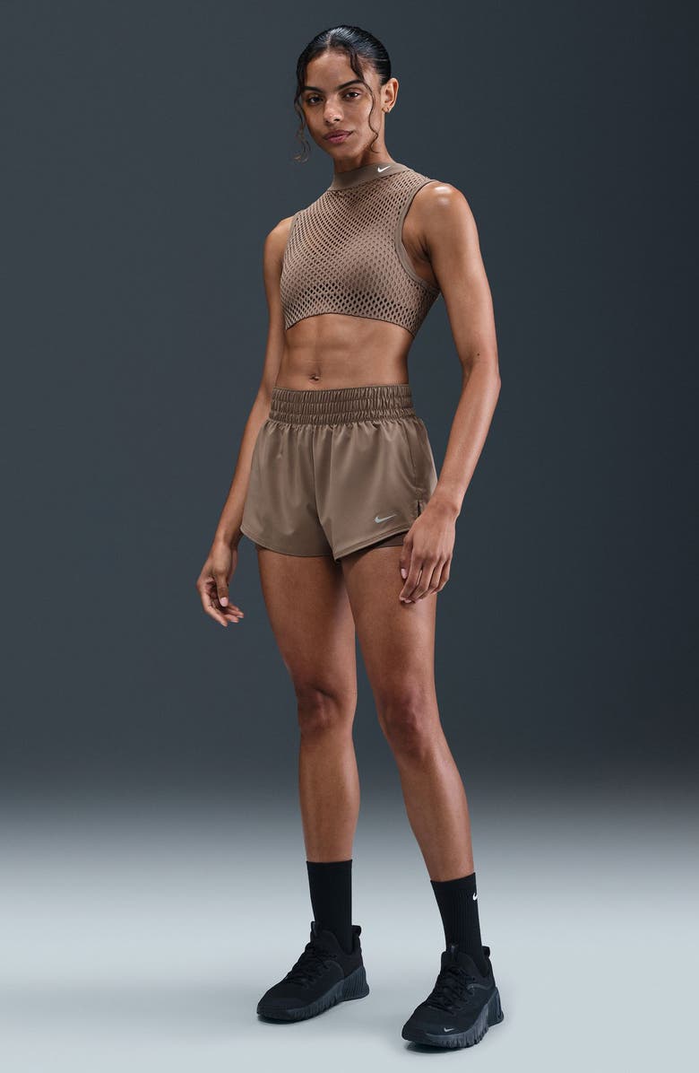 Nike Indy Net Light-Support Padded Sports Bra, Alternate, color, Mink Brown/ White