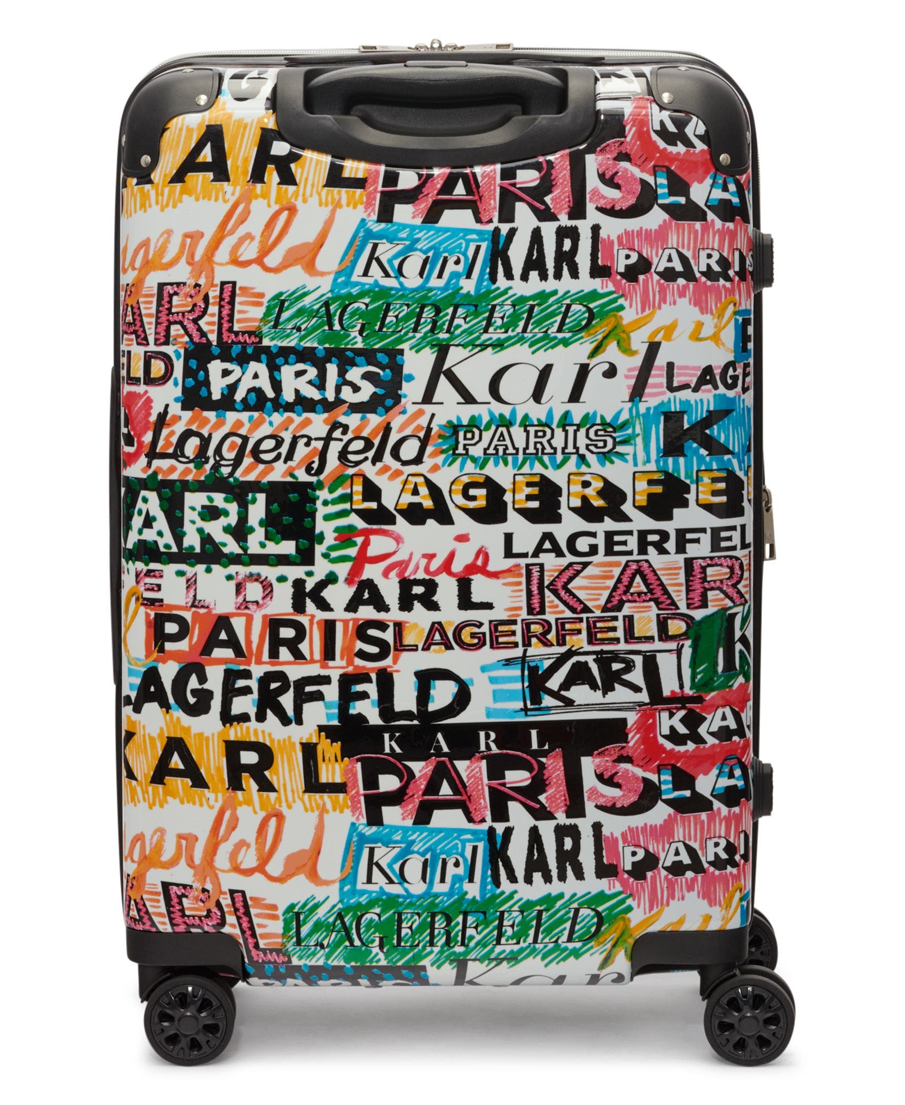 KARL LAGERFELD Logo Explosion Upright Suitcase, Alternate, color, Multi Color