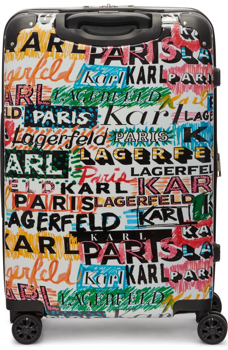 KARL LAGERFELD Logo Explosion Upright Suitcase, Alternate, color, Multi Color