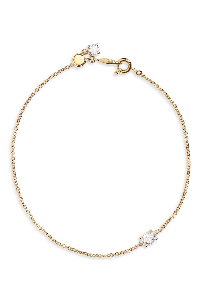 Modern Love Cubic Zirconia Line Bracelet, Main, color, GOLD