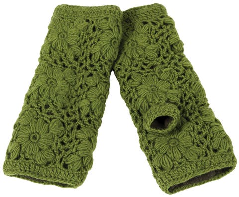Flower Crochet Handwarmers