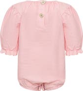 TINY TRIBE Ruffle Cotton & Linen Bodysuit