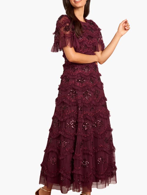 Needle & Thread Daisy Wave Ankle Gown In Brown