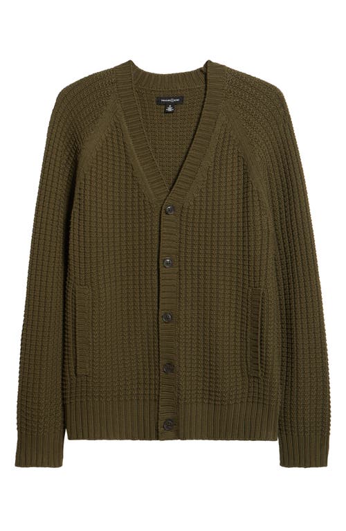 Treasure & Bond Textured Cotton Cardigan In Green