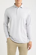 Peter Millar Merion Stripe Summer Comfort Long Sleeve Performance Jersey Polo