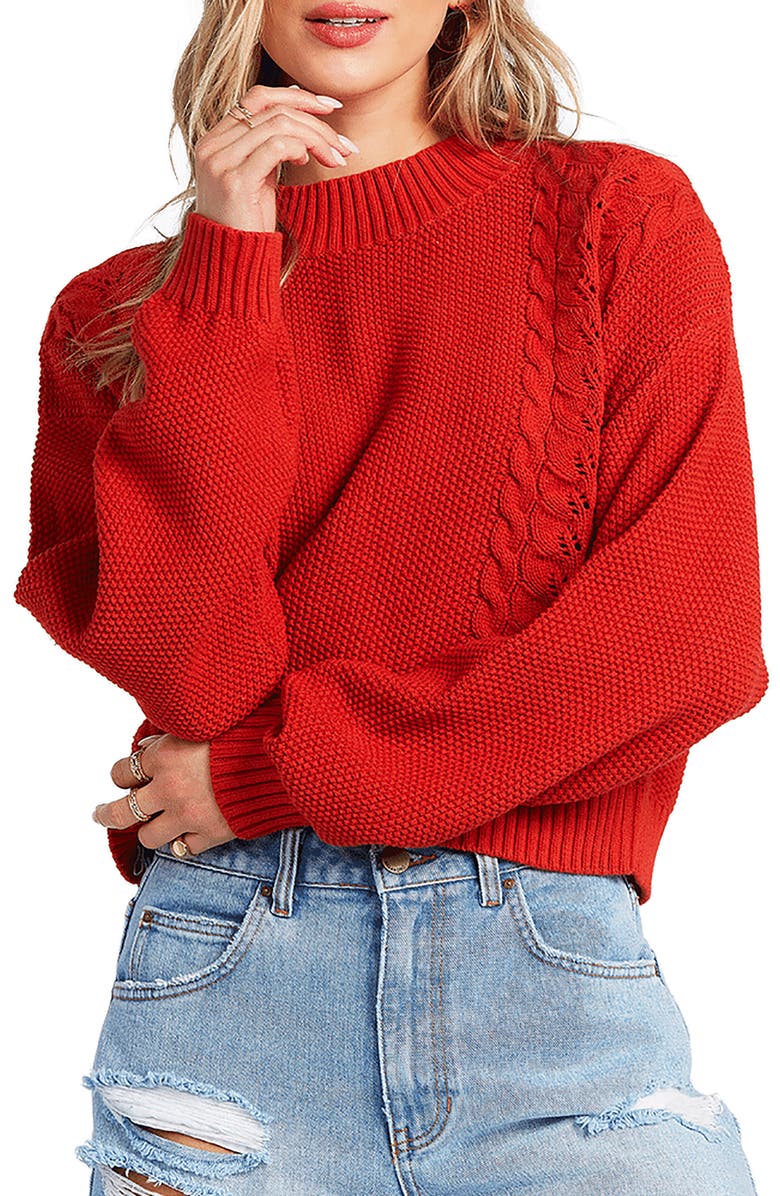 Billabong Great Escapes Cable & Seed Stitch Sweater, Main, color,