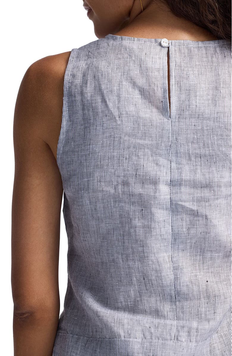 Reistor Front-tie Top in Linen Stripes, Alternate, color, Pin Striped Linen