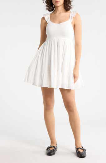 Smocked Flutter Sleeve Minidress