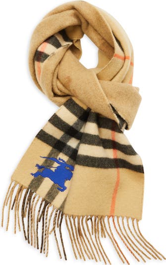 【BURBERRY】 Equestrian Knight Scarf NWT! $550 Burberry Tri Bar Equestrian Knight Check Wool