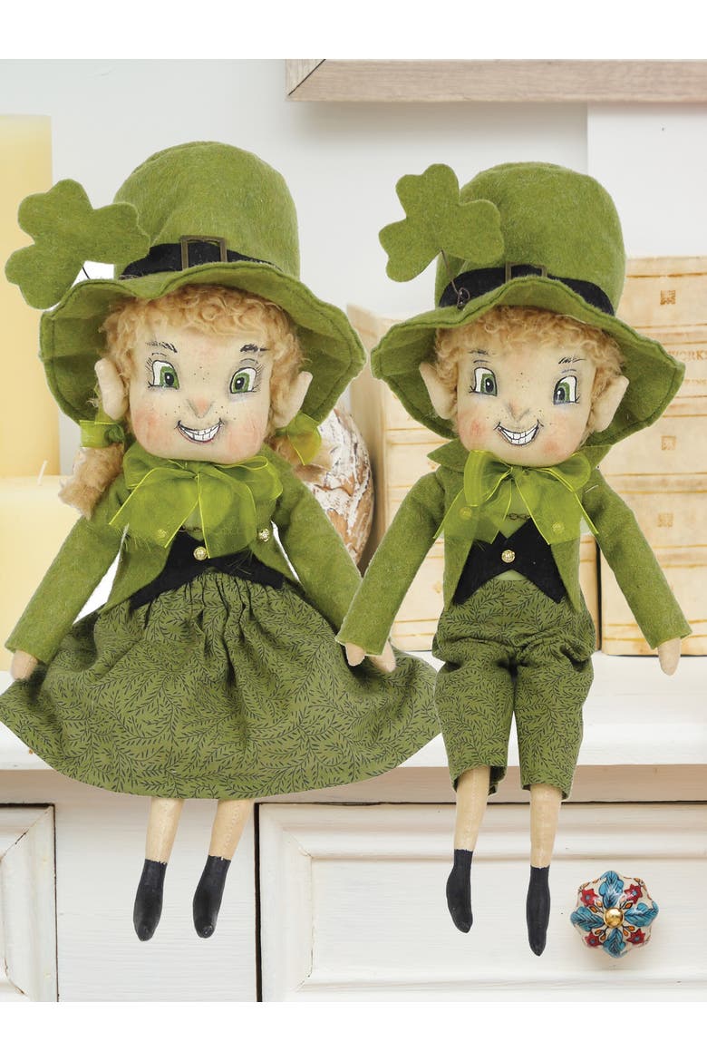 St. Patricks Leprechaun Figurine, Alternate, color, Green