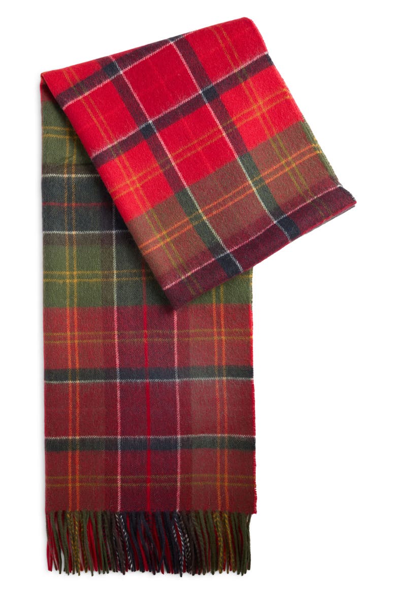 Serena Tartan Lambswool Scarf, Alternate, color, CARDINAL/ CLASSIC TARTAN