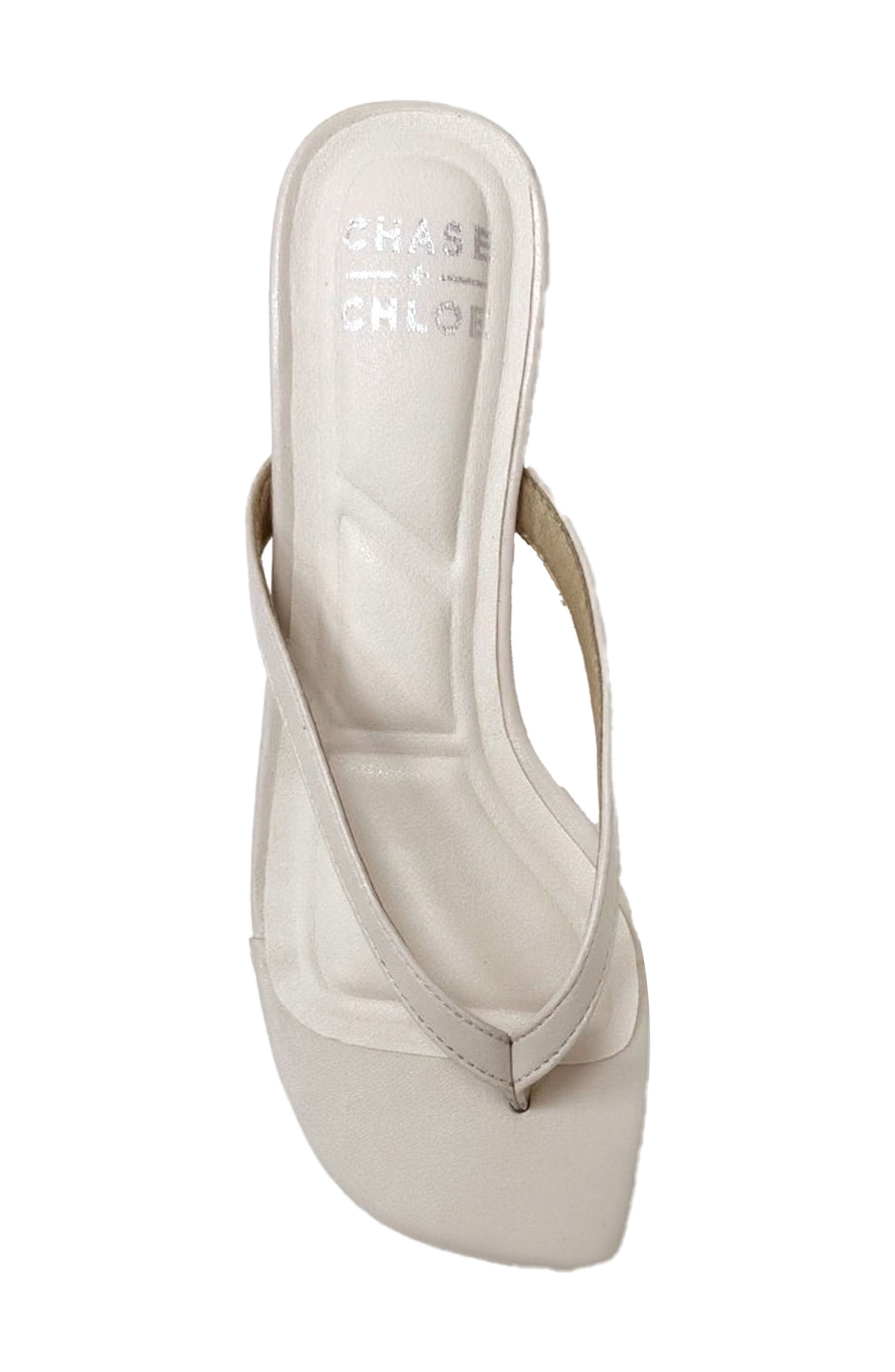 CHASE AND CHLOE Raya Kitten Heel Sandal, Alternate, color, Nude Pu