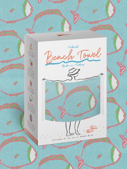 Ramus & Co Oversized 37" X 71" Preppy Turkish Beach Towel By