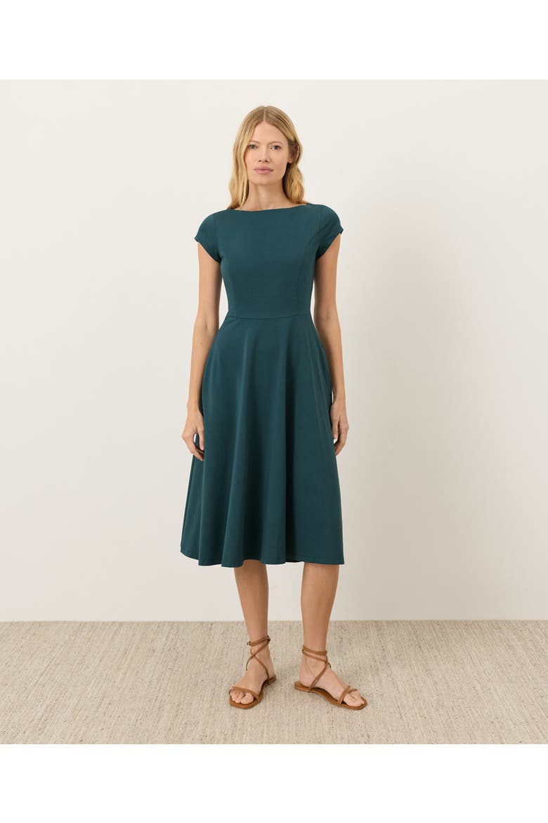 Fit & Flare Ballet Dress Made with Organic Cotton, Main, color, Deep Aqua