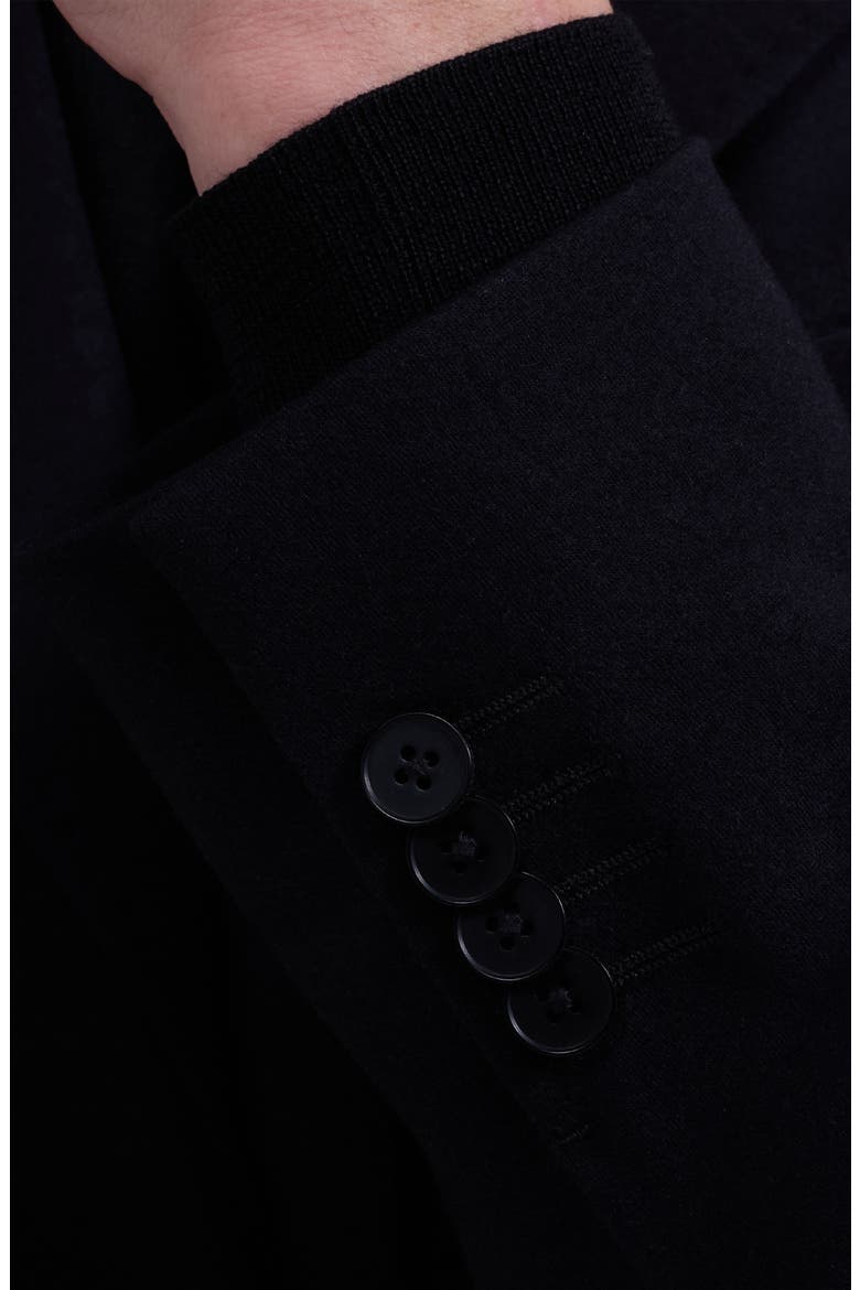 Two Button Wool Blend Blazer, Alternate, color, BLACK
