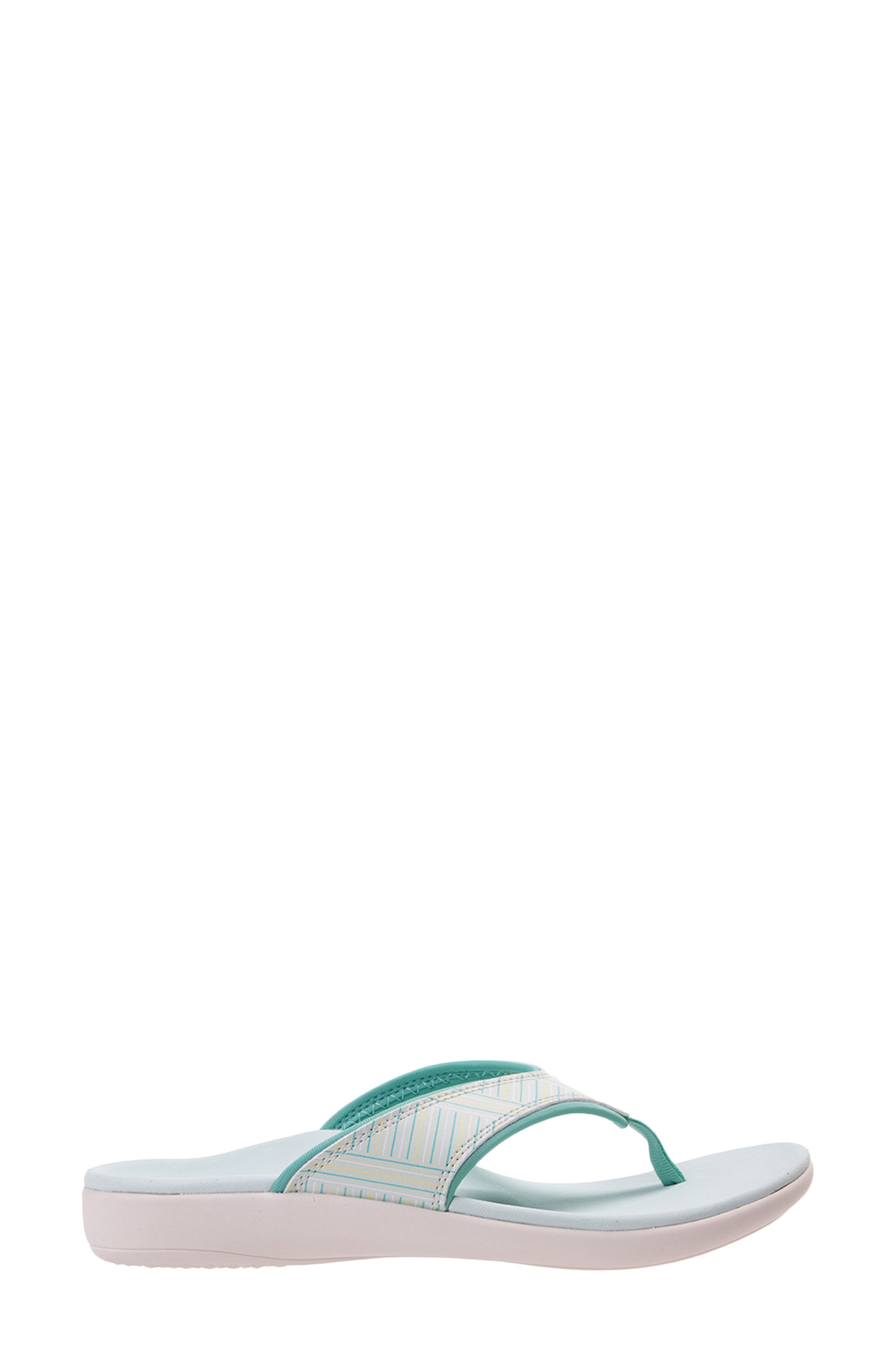 Yumi Summer Stripe Flip Flop, Alternate, color, TURQUOISE